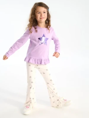 Sinsay - Spodnie z prążkowanej dzianiny z ozdobnymi kokardkami - wielobarwny