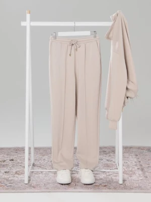 Sinsay - Spodnie z przeszytym kantem - beżowy