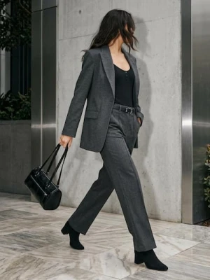 Sinsay - Spodnie z przeszytym kantem - szary