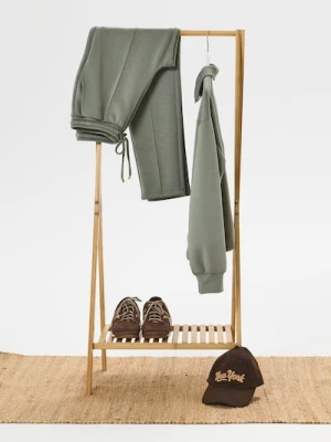 Sinsay - Spodnie z przeszytym kantem - zielony