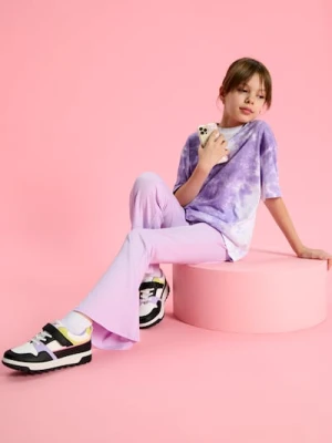 Sinsay - Spodnie z rozszerzanymi nogawkami - fioletowy