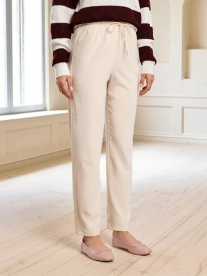 Sinsay - Spodnie z wiskozą - kremowy