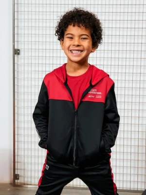 Sinsay - Sportowa bluza Active na zamek z odblaskowym nadrukiem - czerwony