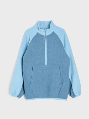 Sinsay - Sportowa bluza half-zip z ociepleniem Active - granatowy