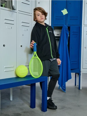 Sinsay - Sportowa bluza hoodie z napisem - szary