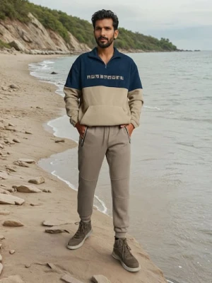 Sinsay - Sportowe spodnie dresowe z przeszyciami - brązowy