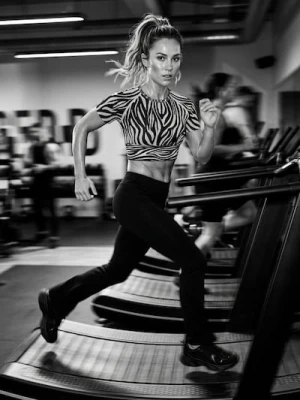 Zdjęcie produktu Sinsay - Sportowy crop top o dopasowanym kroju w zwierzęcy wzór - czarny
