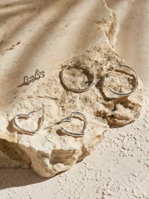 Sinsay - Srebrne kolczyki 3 pack - srebrny