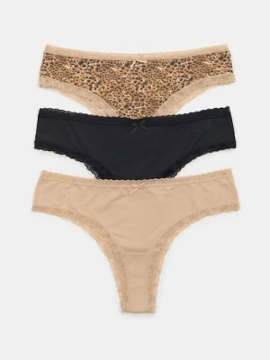 Sinsay - Stringi typu tanga 3 pack - wielobarwny