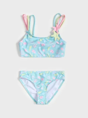 Sinsay - Strój kąpielowy dwuczęściowy z elementami 3D - zielony