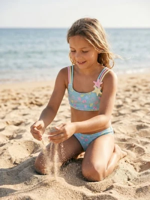 Sinsay - Strój kąpielowy dwuczęściowy z elementami 3D - zielony