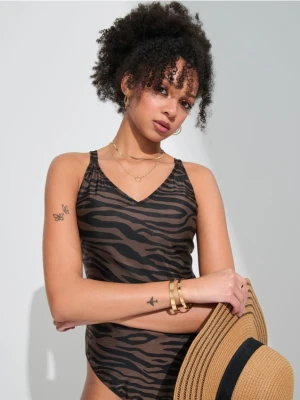 Sinsay - Strój kąpielowy jednoczęściowy - brązowy