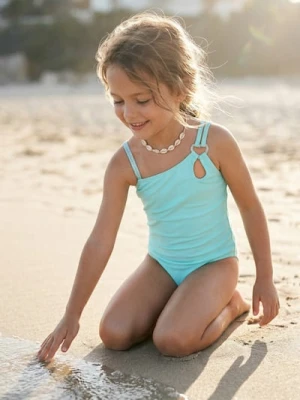 Sinsay - Strój kąpielowy jednoczęściowy z dekoracyjnymi ramiączkami - zielony