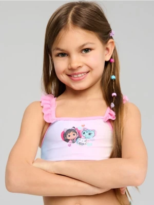 Sinsay - Strój kąpielowy z tiulową falbanką z efektem ombre Gabby's Dollhouse - różowy