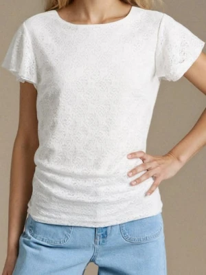 Sinsay - Strukturalna bluzka - kremowy