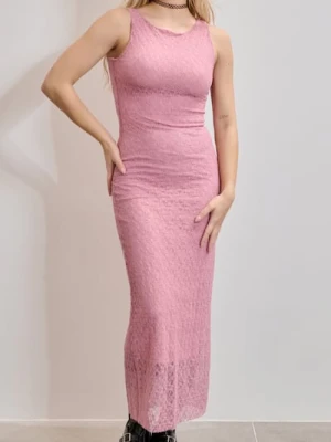 Sinsay - Strukturalna sukienka midi - fioletowy