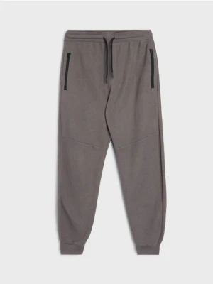 Sinsay - Strukturalne spodnie regular fit - szary