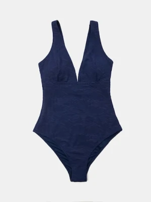 Sinsay - Strukturalny strój kąpielowy - granatowy