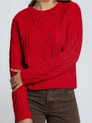 Sinsay - Strukturalny sweter - czerwony