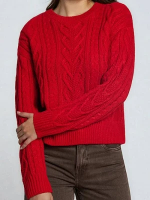 Sinsay - Strukturalny sweter - czerwony