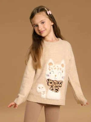 Sinsay - Strukturalny sweter z motywem zwierzęcym - beżowy