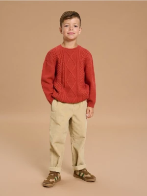 Sinsay - Strukturalny sweter ze wzorkiem - koralowy
