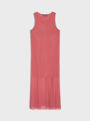 Sinsay - Sukienka babydoll maxi - różowy