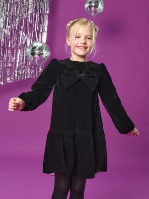 Sinsay - Sukienka babydoll z odzobną kokardą - czarny