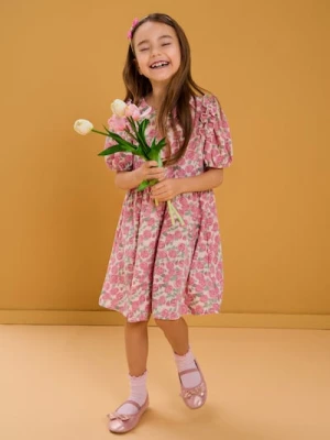 Sinsay - Sukienka babydoll z ozdobną kokardą - wielobarwny