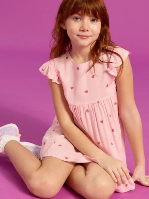 Sinsay - Sukienka babydoll z ozdobnymi falbanami - różowy