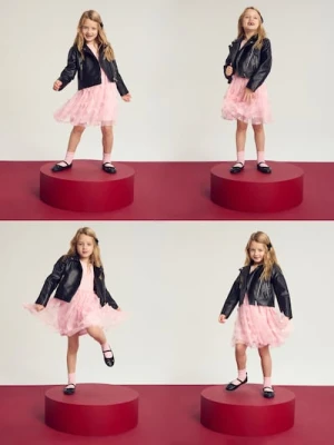 Sinsay - Sukienka babydoll z tiulowym dołem - różowy