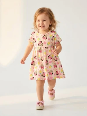 Sinsay - Sukienka babydoll ze wzorem Minnie Mouse - kremowy