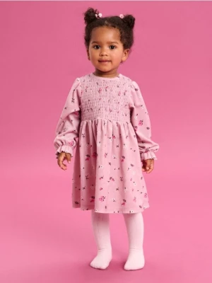 Sinsay - Sukienka babydoll ze wzorkiem - różowy