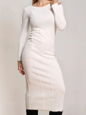 Sinsay - Sukienka dresowa midi - kremowy