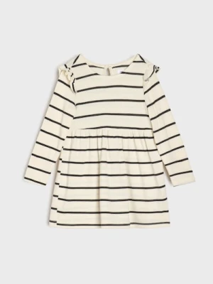 Sinsay - Sukienka dresowa w paski - kremowy