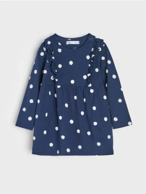 Sinsay - Sukienka dresowa z falbanami - granatowy