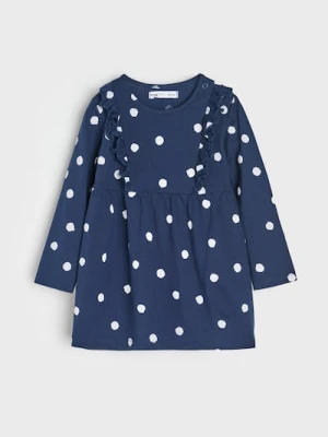 Sinsay - Sukienka dresowa z falbanami - granatowy