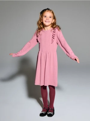 Sinsay - Sukienka dresowa z falbanami - różowy