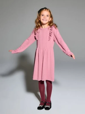 Sinsay - Sukienka dresowa z falbanami - różowy