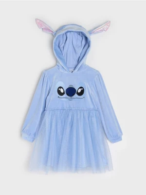 Sinsay - Sukienka dresowa z kapturem Stitch - niebieski