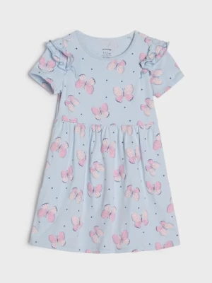 Sinsay - Sukienka dresowa ze wzorem - błękitny