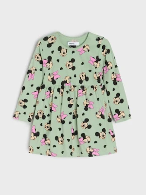 Sinsay - Sukienka dresowa ze wzorem Minnie Mouse - zielony
