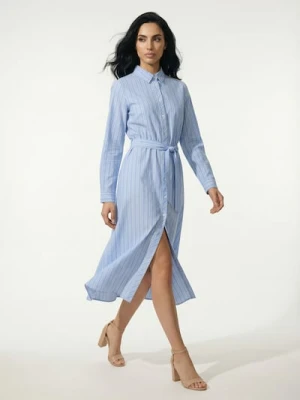 Sinsay - Sukienka koszulowa w paski - wielobarwny