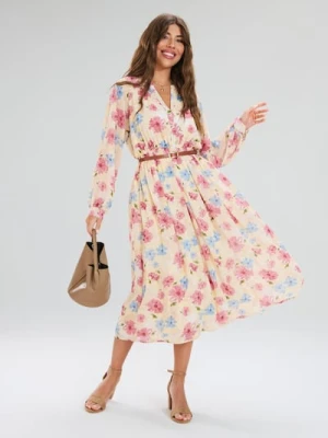 Sinsay - Sukienka koszulowa ze wzorkiem - wielobarwny