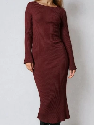 Sinsay - Sukienka maxi - bordowy