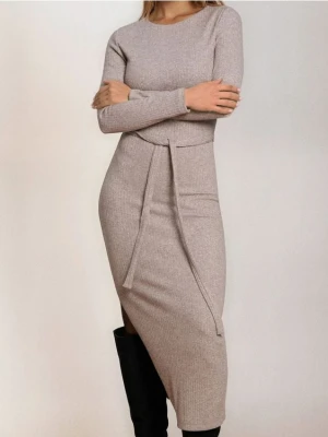 Sinsay - Sukienka maxi dresowa - beżowy