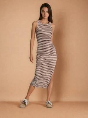 Sinsay - Sukienka maxi na ramiączkach - brązowy