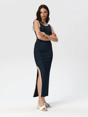 Sinsay - Sukienka maxi na ramiączkach - granatowy