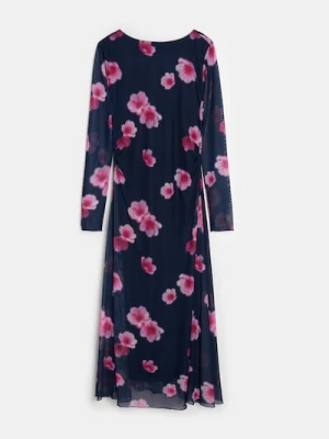 Sinsay - Sukienka maxi z dekoltem na plecach w kwiaty - wielobarwny