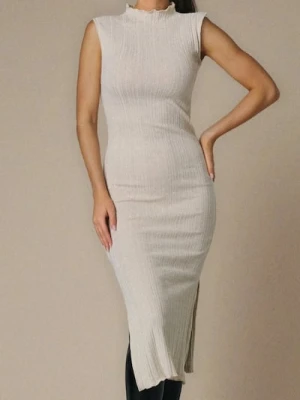 Sinsay - Sukienka maxi z metalizowaną nitką - złoty